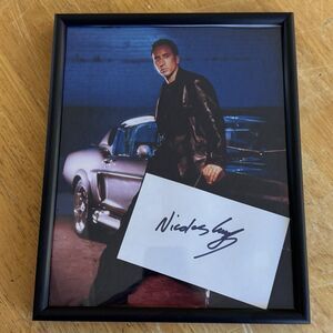 Nicolas Cage Autographed Card With 8x10 Photo Signed 8x10 Framed Memphis Raines